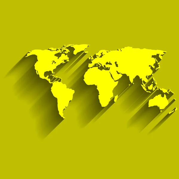 Yellow world map — Stockvector