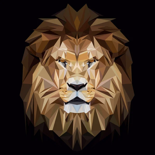 Lion låg poly design. — Stock vektor