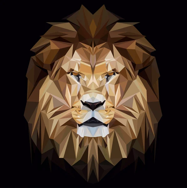 Lion design a basso poli . — Vettoriale Stock