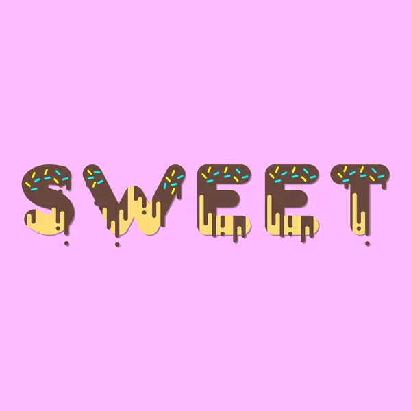 巧克力甜甜圈泡沫字体 — 图库矢量图片