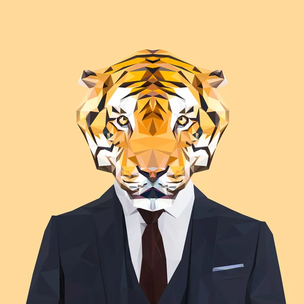 Тигровое животное в костюме — стоковый вектор