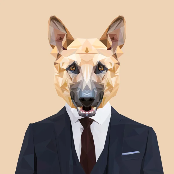 German Shepherd dog in suit — Stock Vector