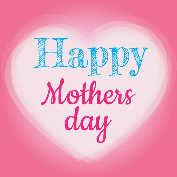 Forma de corazón sobre fondo rosa con mensaje del Día de las Madres Felices . — Vector de stock