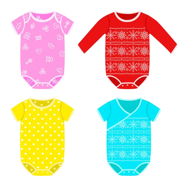 Aranyos színes jelmez babies-val móka nyomtat — Stock Vector