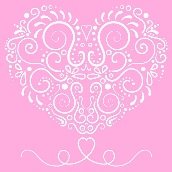 Vector ornamental floral ornament. Elegance shape of heart — Stock Vector