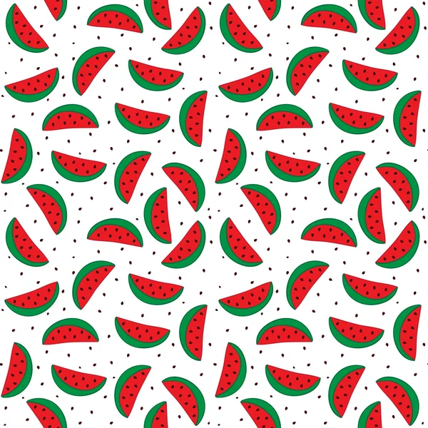 Cute seamless pattern with watermelon, wrapping paper, 50s, 60s, 70s fashion trendy fabric, simple ornament, template, layout for design
