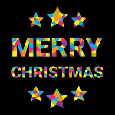 Neşeli Noel tebrik kartı geometrik tarzı