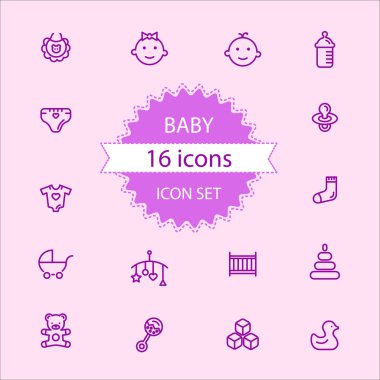 Temel - bebek Icon set 16 simgeler