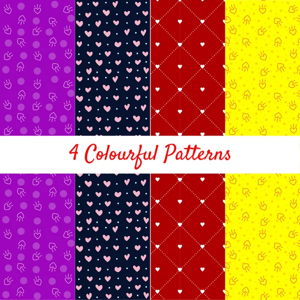 Seamless geometric pattern with hearts. Vector repeating texture. — Stock Vector