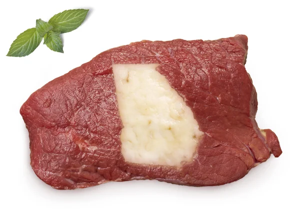Roast beef meat and fat shaped as Georgia.(series) — Stock Photo, Image
