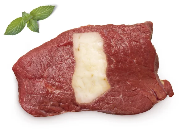 Roast beef meat and fat shaped as Ghana.(series) — ストック写真