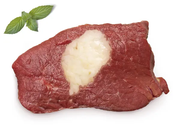 Roast beef meat and fat shaped as Sao Tome and Principe.(series) — ストック写真