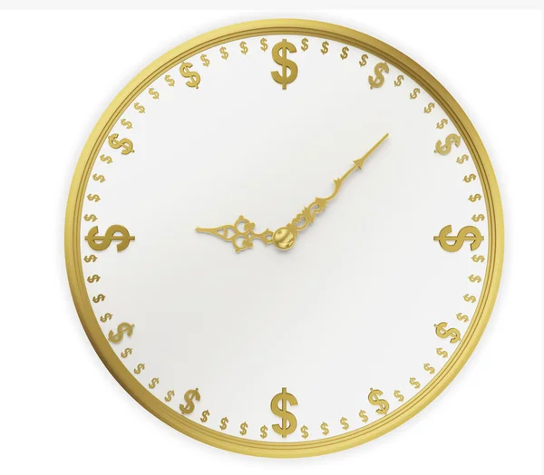 Реалистичное золотое изображение часов с долларами в качестве цифр  ( — стоковое фото