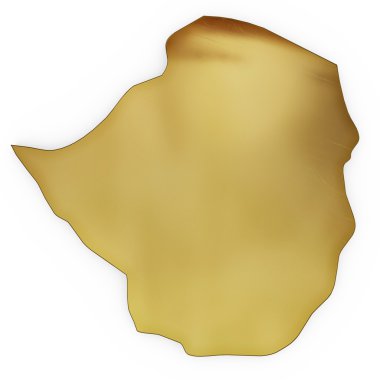 The photorealistic golden shape of Zimbabwe (series)