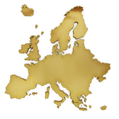 The photorealistic golden shape of Europe (series)