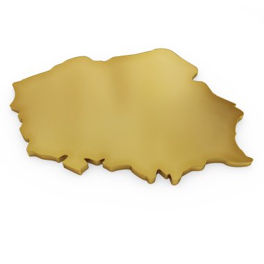 The photorealistic golden shape of Poland (series)