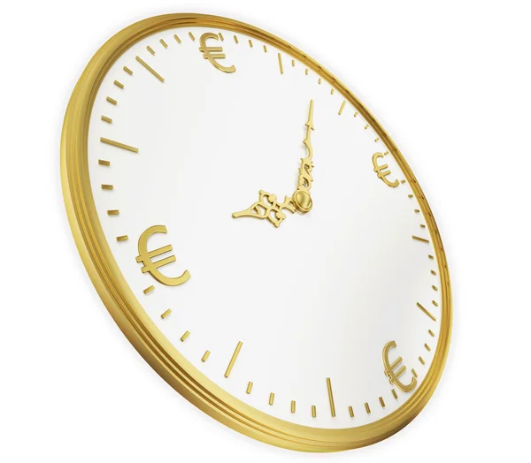 Realistyczne renderowanie złoty zegar z euro jako cyfry (se — Zdjęcie stockowe