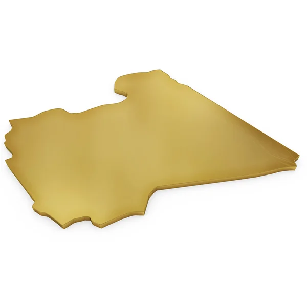 The photorealistic golden shape of Libya (series) — Stock Photo, Image