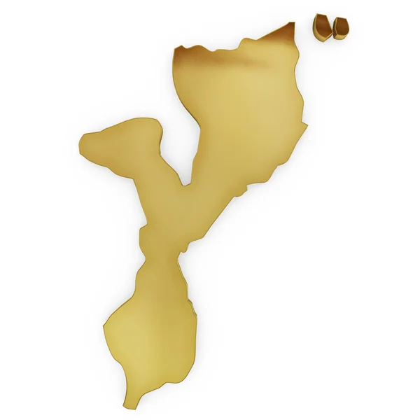 The photorealistic golden shape of Mozambique (series) — Stock Fotó