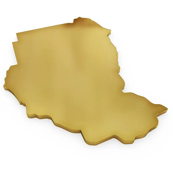 The photorealistic golden shape of Sudan (series) — Stock Fotó