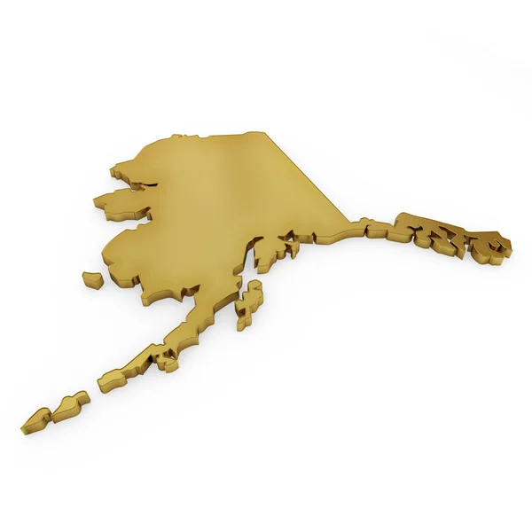 The photorealistic golden shape of Alaska (series) — Stock Fotó