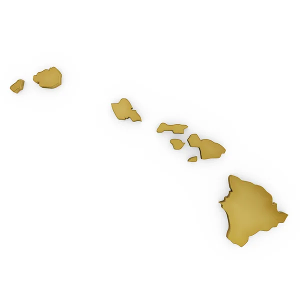 The photorealistic golden shape of Hawaii (series) — Stock Photo, Image