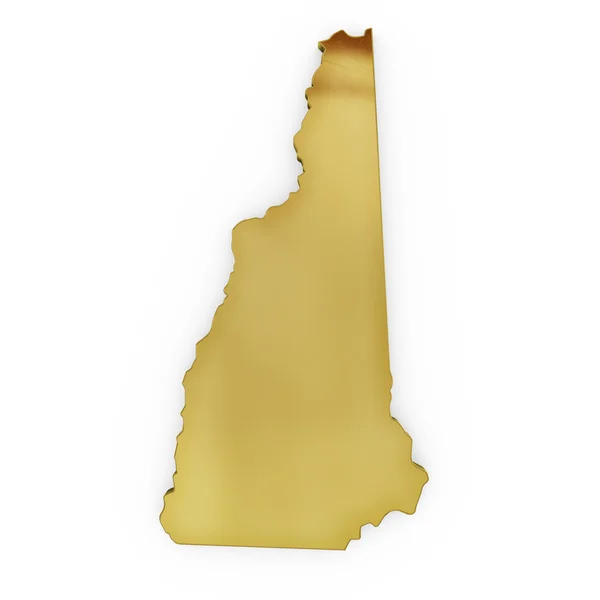 The photorealistic golden shape of New Hampshire (series) — Stockfoto