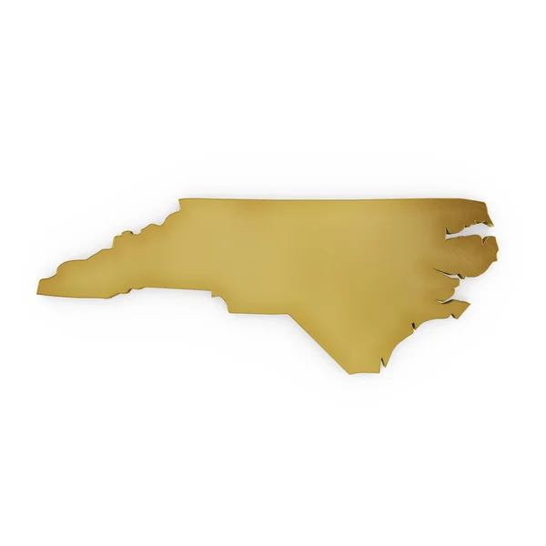 The photorealistic golden shape of North Carolina (series) — Stockfoto