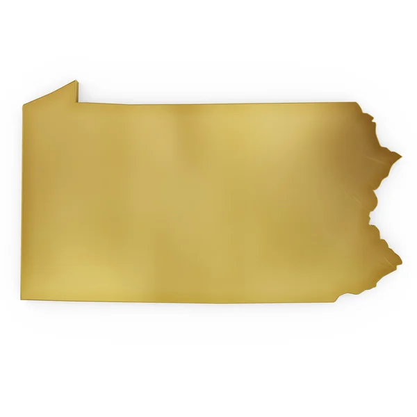 The photorealistic golden shape of Pennsylvania (series) — Stock Photo, Image
