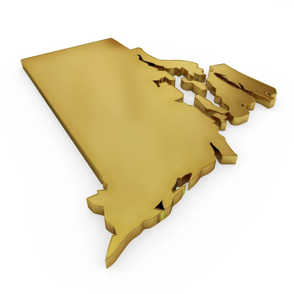 The photorealistic golden shape of Rhode Island (series) — Stock Fotó