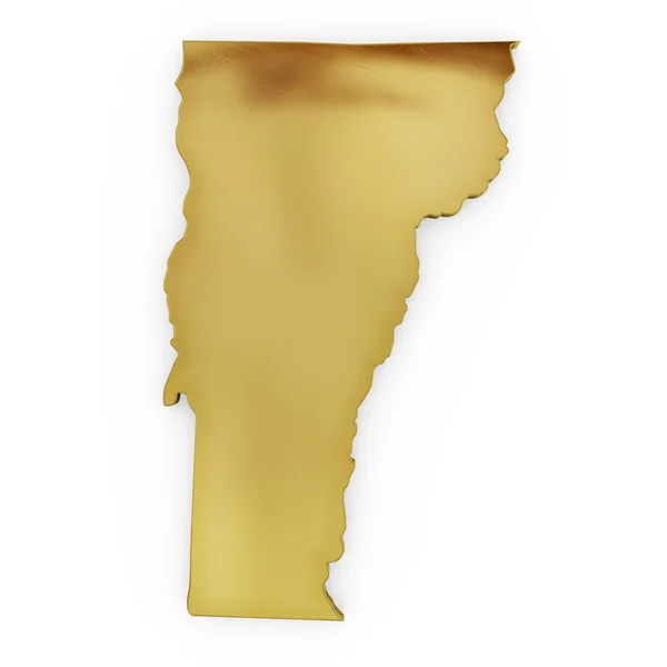 stock image The photorealistic golden shape of Vermont (series)