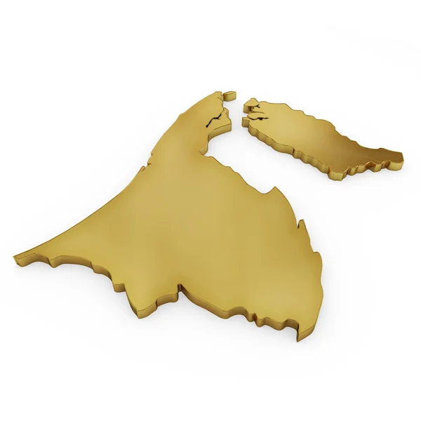 The photrealistic golden shape of Brunei (series) — Stock Fotó