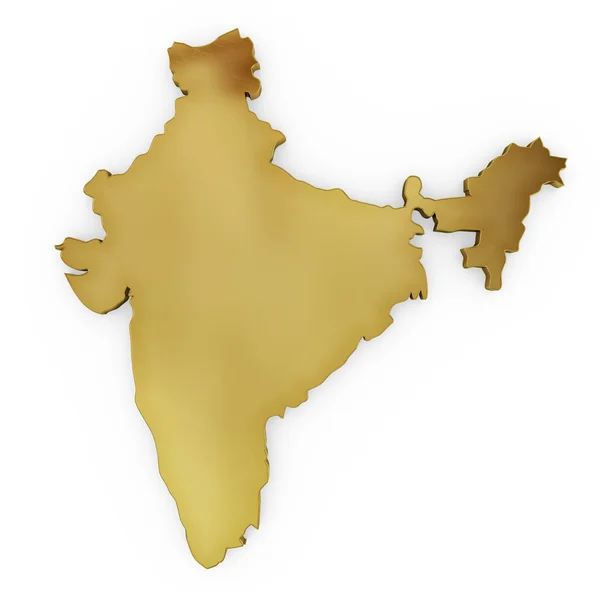 The photrealistic golden shape of India (series) — 图库照片