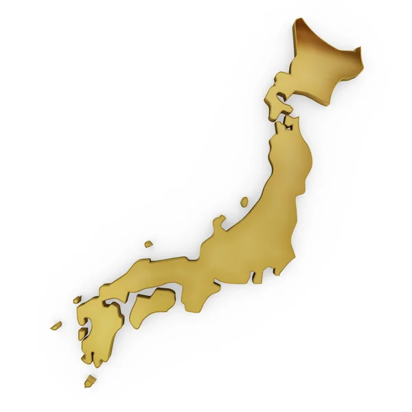 The photrealistic golden shape of Japan (series) — стокове фото