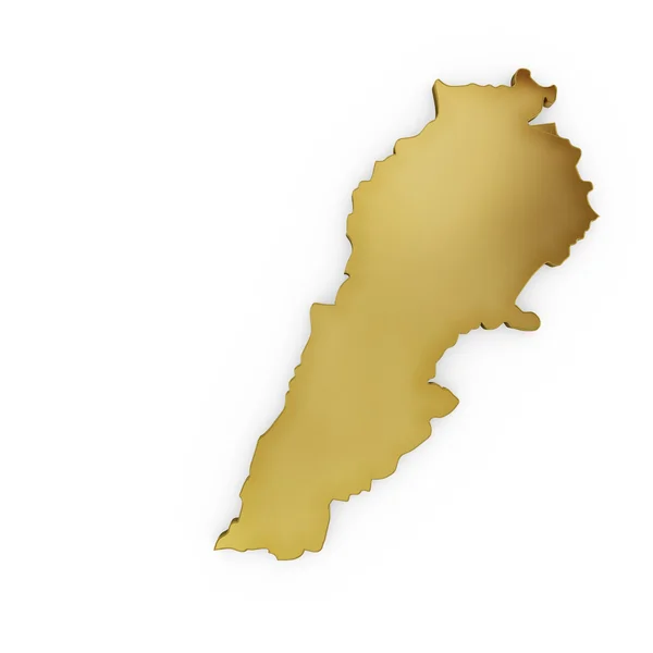 The photrealistic golden shape of Lebanon (series) — Stockfoto