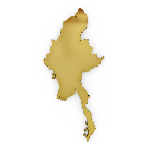 The photrealistic golden shape of Myanmar (series) — Stock Fotó