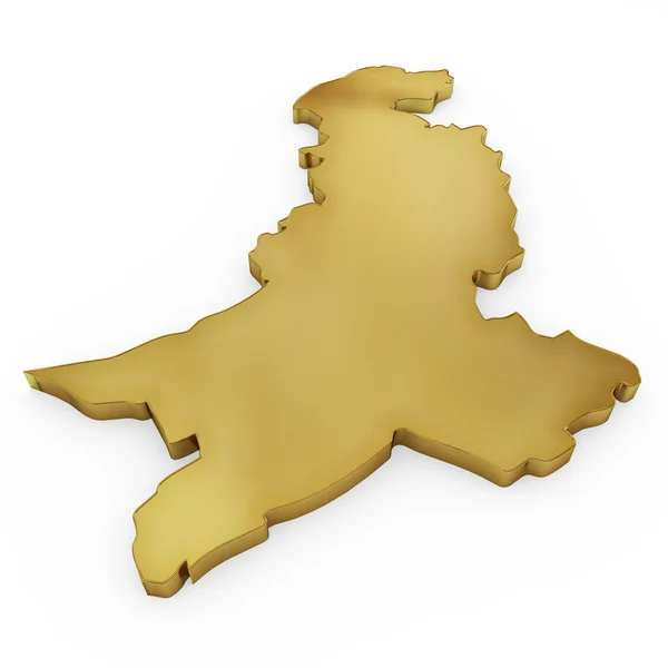 The photrealistic golden shape of Pakistan (series) — Stock Fotó