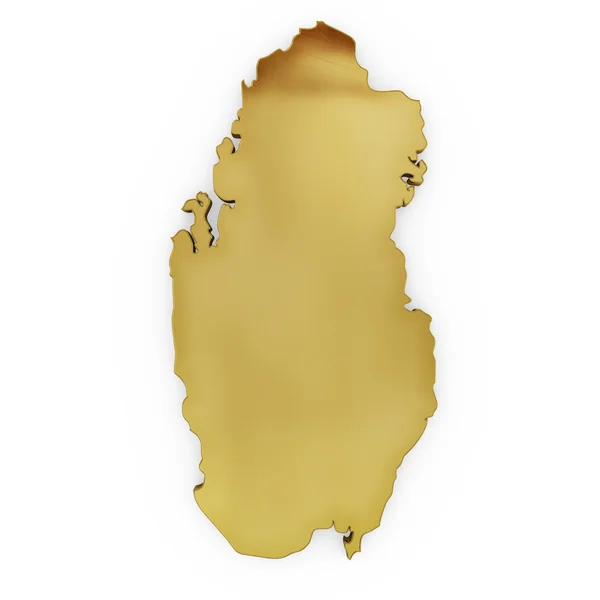 The photrealistic golden shape of Qatar (series) — Stockfoto