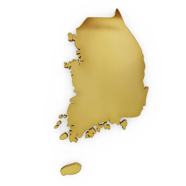 The photrealistic golden shape of South Korea (series) — Zdjęcie stockowe