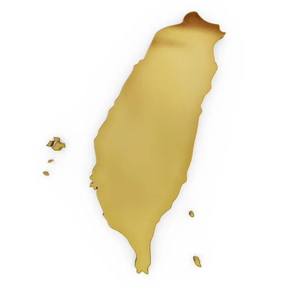 The photrealistic golden shape of Taiwan (series) — Stock Fotó