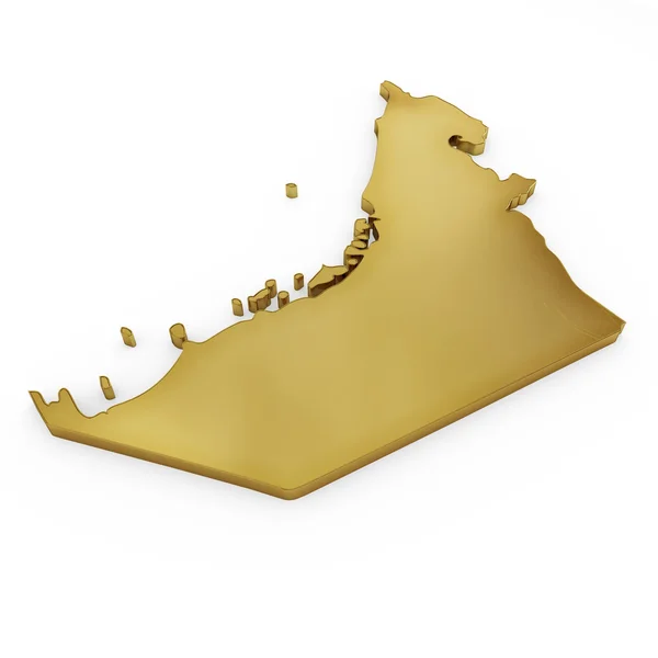 The photrealistic golden shape of United Arab Emirates (series) — Zdjęcie stockowe