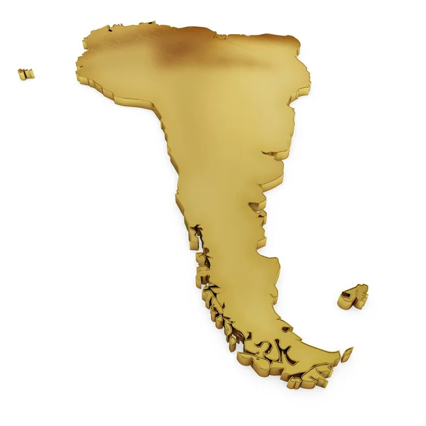 The photorealistic golden shape of South America (series) — Zdjęcie stockowe
