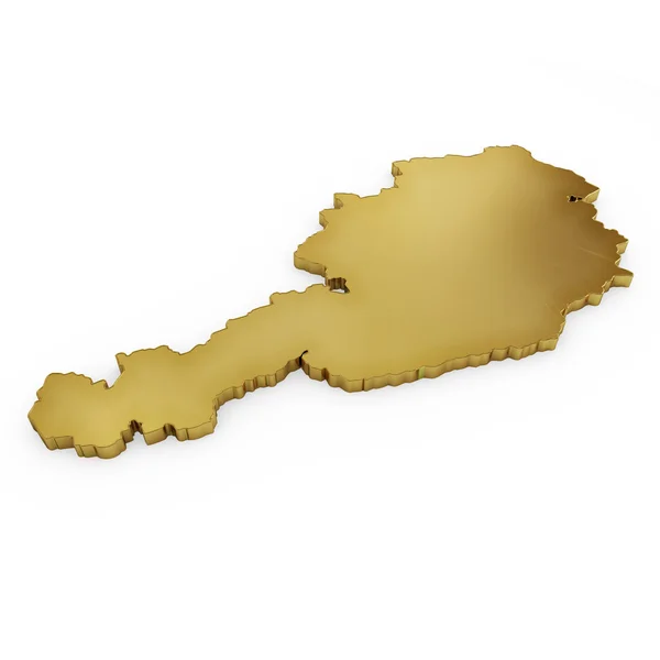 The photorealistic golden shape of Austria (series) — Stock Fotó