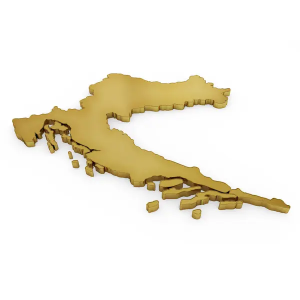 The photorealistic golden shape of Croatia (series) — Stock Fotó