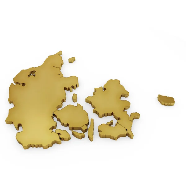 La forme dorée photoréaliste du Danemark (série ) — Photo