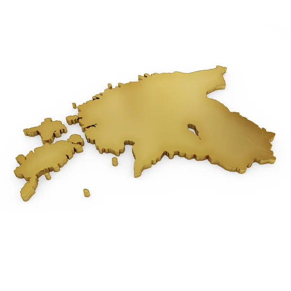 The photorealistic golden shape of Estonia (series) — Stock Fotó