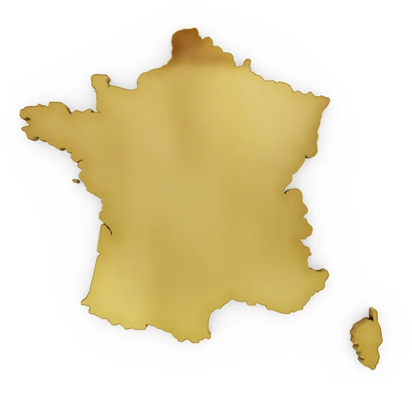 The photorealistic golden shape of France (series) — 图库照片