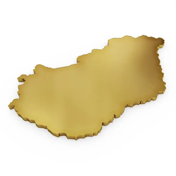 The photorealistic golden shape of Hungary (series) — Stock Fotó
