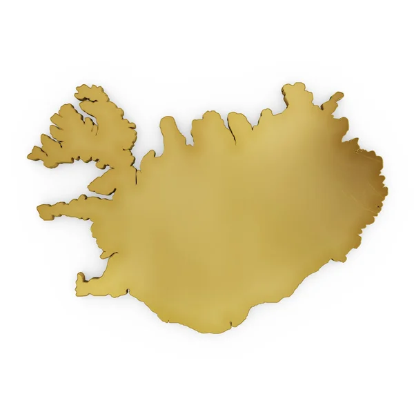 The photorealistic golden shape of Iceland (series) — Stockfoto