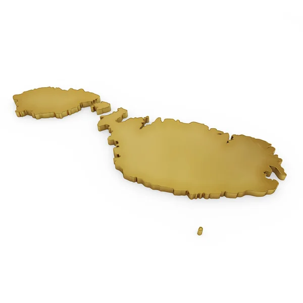 The photorealistic golden shape of Malta (series) — Stock Fotó